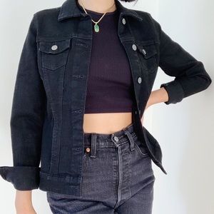 Black denim jacket from Reitmans